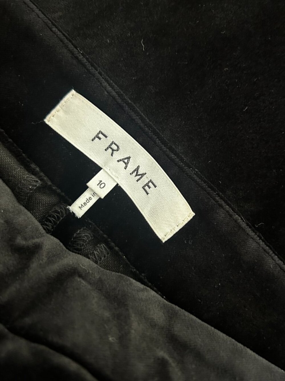 FRAME Noir Black Velveteen Crop Mini Boot Pants Size 10 - Picture 7 of 10